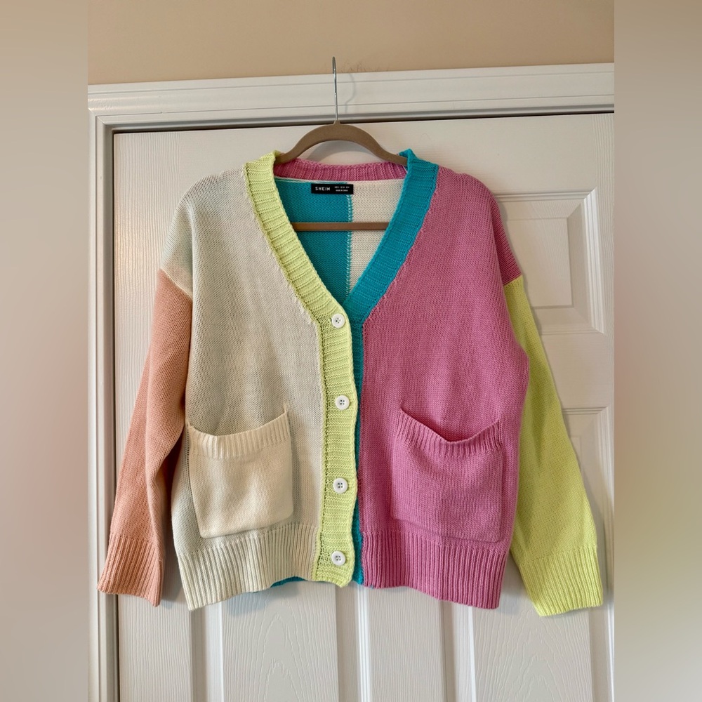 SHEIN Colorblock Cardigan